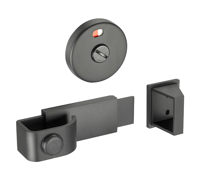 T204MB slide indicator bolt with red/white indicator, matt black finish