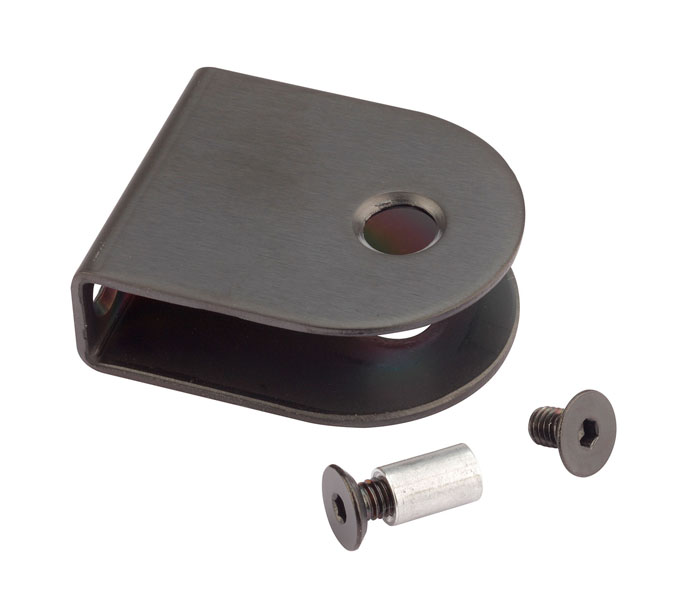 T410SMB aluminium U bracket for partition panels, matt black finish